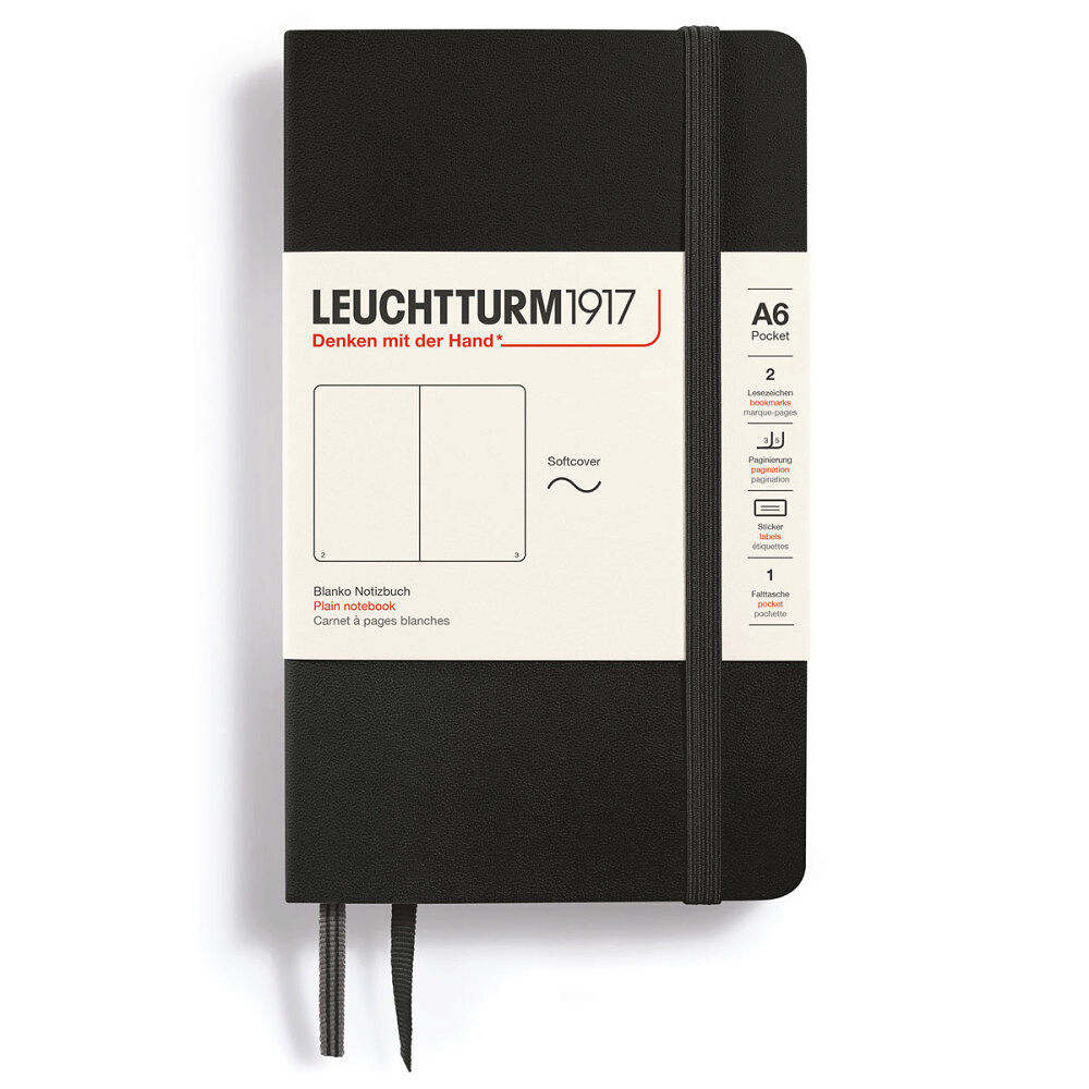 Leuchtturm1917 LT NOTEBOOK A6 Soft Plain Black