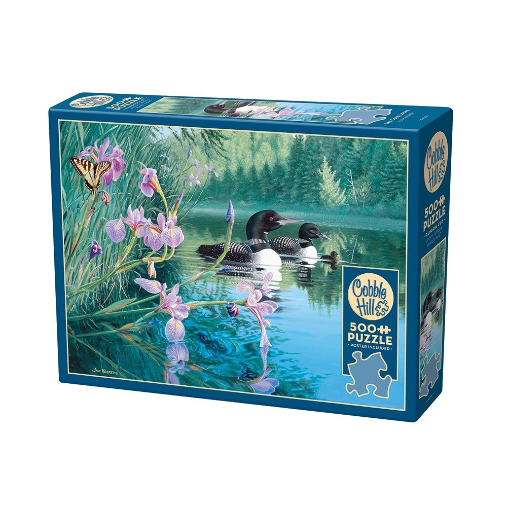 Cobble Hill Puzzle Iris Cove Loons 500p