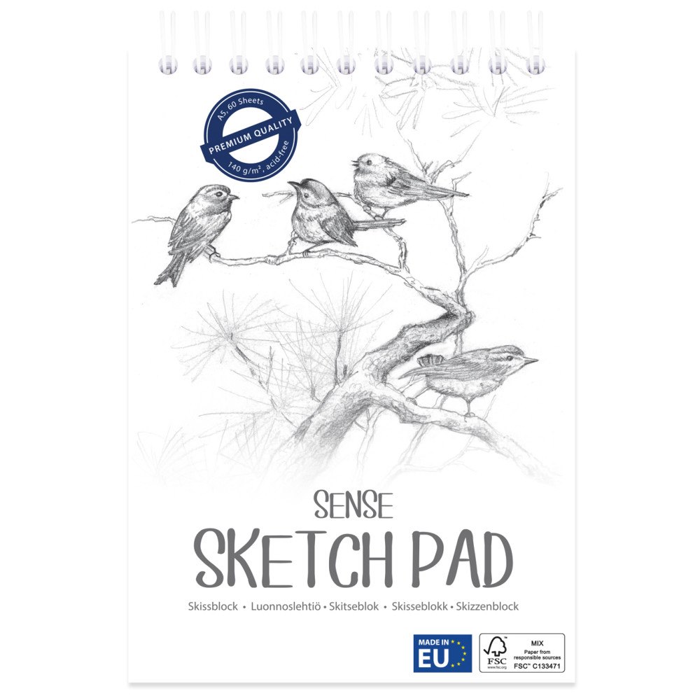 Sense Skissblock spiral FSC A5 140G 50 Blad