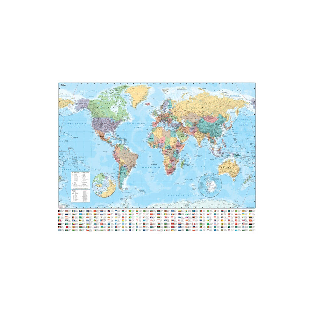 HarperCollins Publishers Collins World Wall Laminated Map