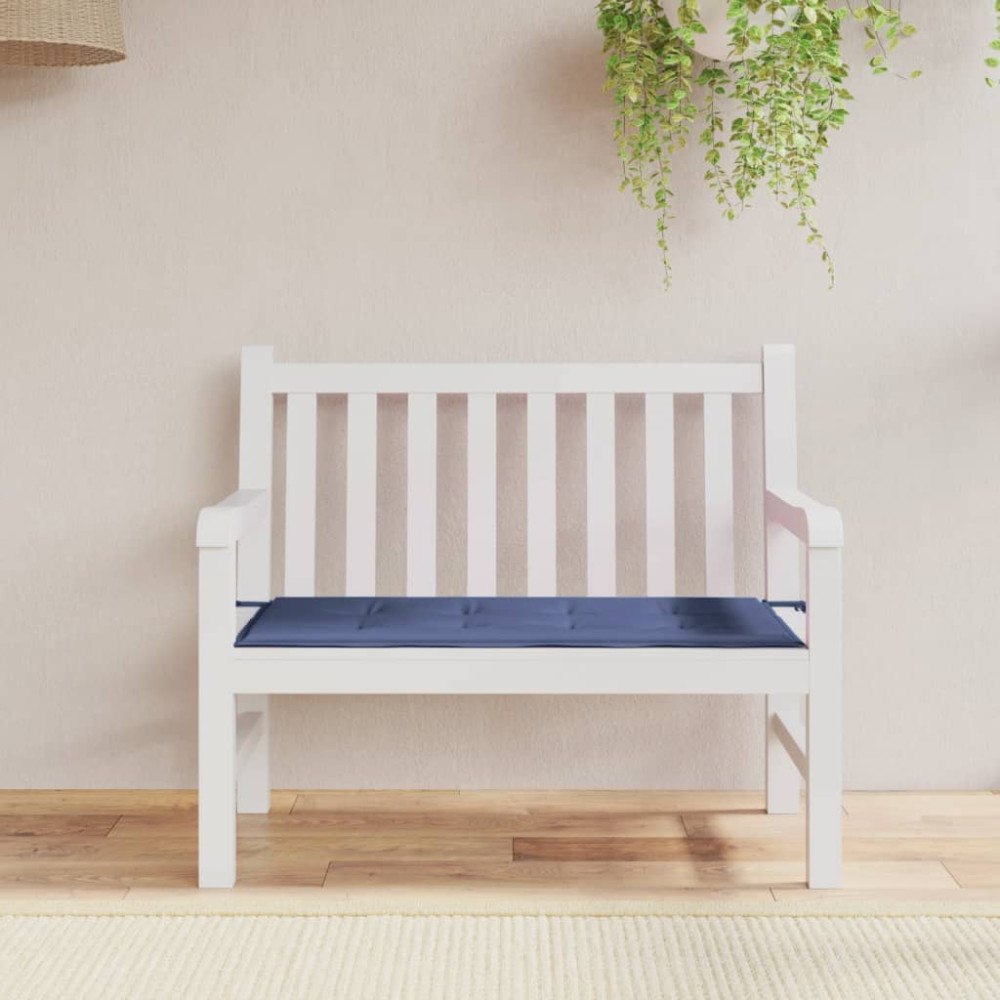 vidaXL Bänkdyna för trädgården marinblå 120x50x4 cm oxfordtyg