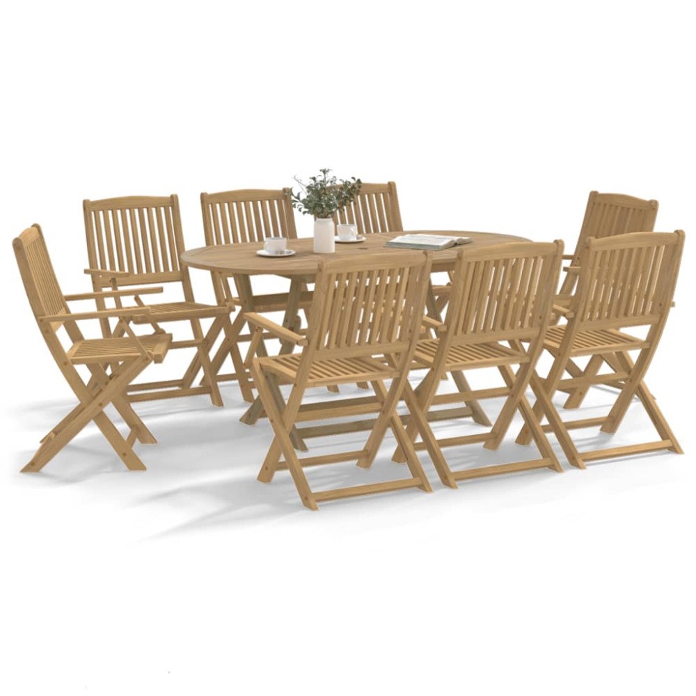 vidaXL Hopfällbara trädgårdsstolar 8 st 54,5x58x90cm massivt akaciaträ