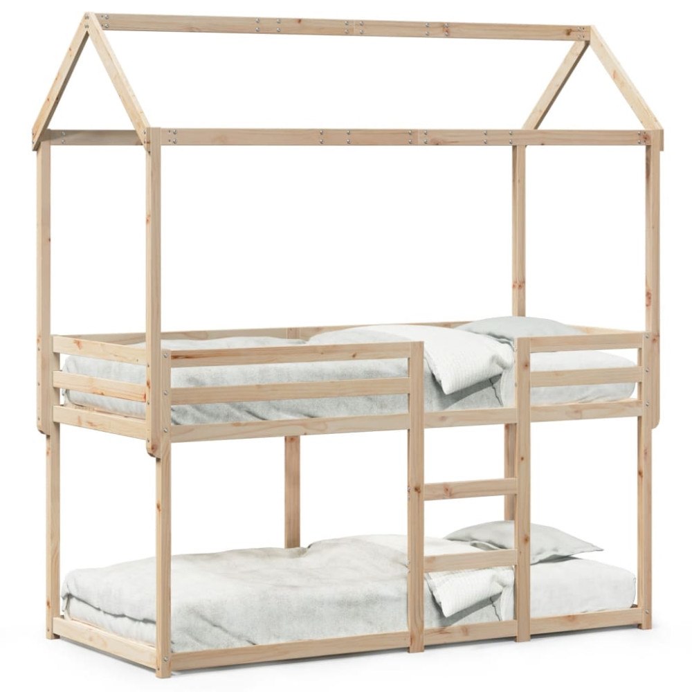 vidaXL Våningssäng utan madrass 90x200 cm massiv furu