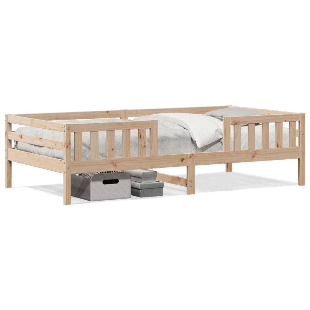 vidaXL Sängram utan madrass 75x190 cm massiv furu
