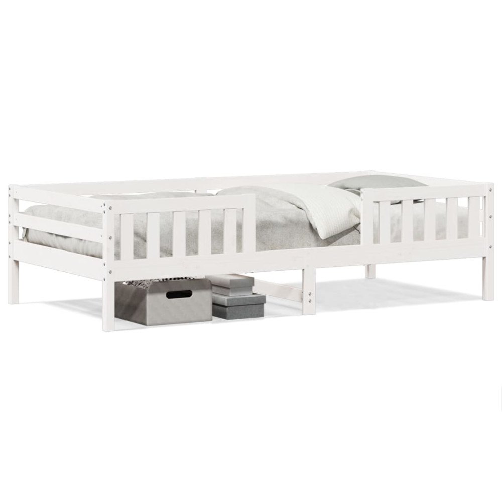 vidaXL Sängram utan madrass vit 90x190 cm massiv furu