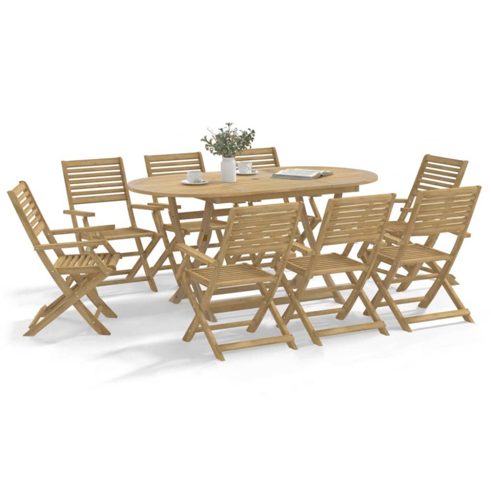 vidaXL Hopfällbara trädgårdsstolar 6 st 54,5x61,5x86,5cm massiv akacia