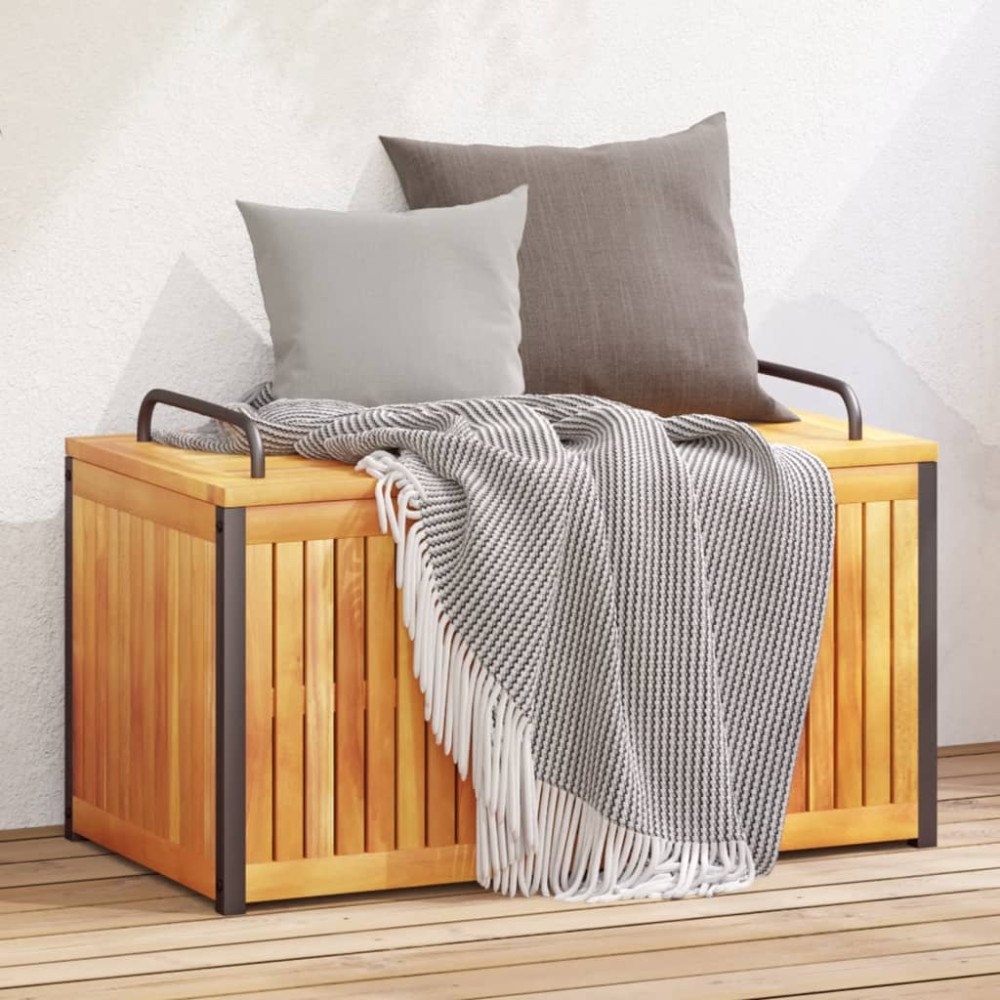 vidaXL Dynbox för trädgården 85x45x45/53 cm massiv akacia och stål