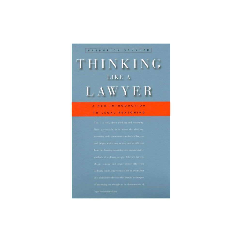 Harvard university press Thinking Like a Lawyer (häftad, eng)