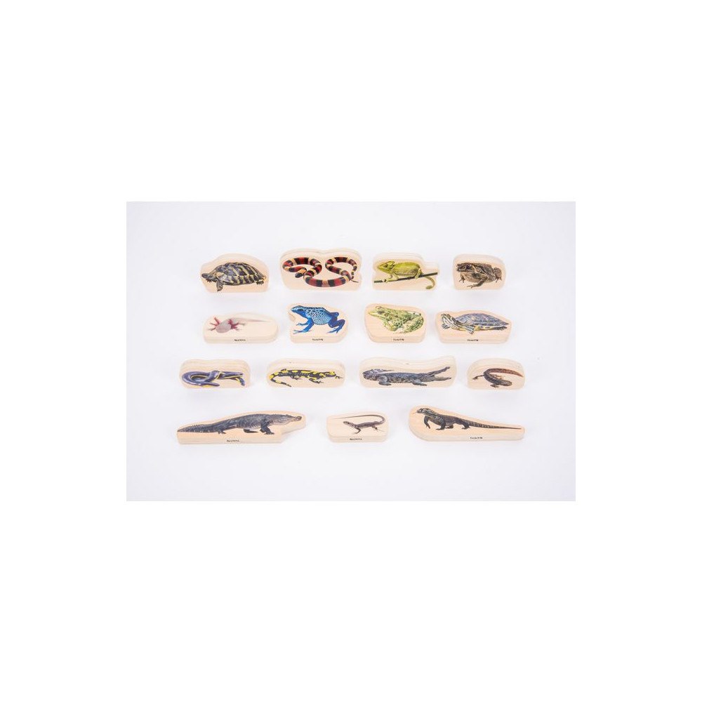 No Brand Träfigurer ormar och groddjur 15/fp
