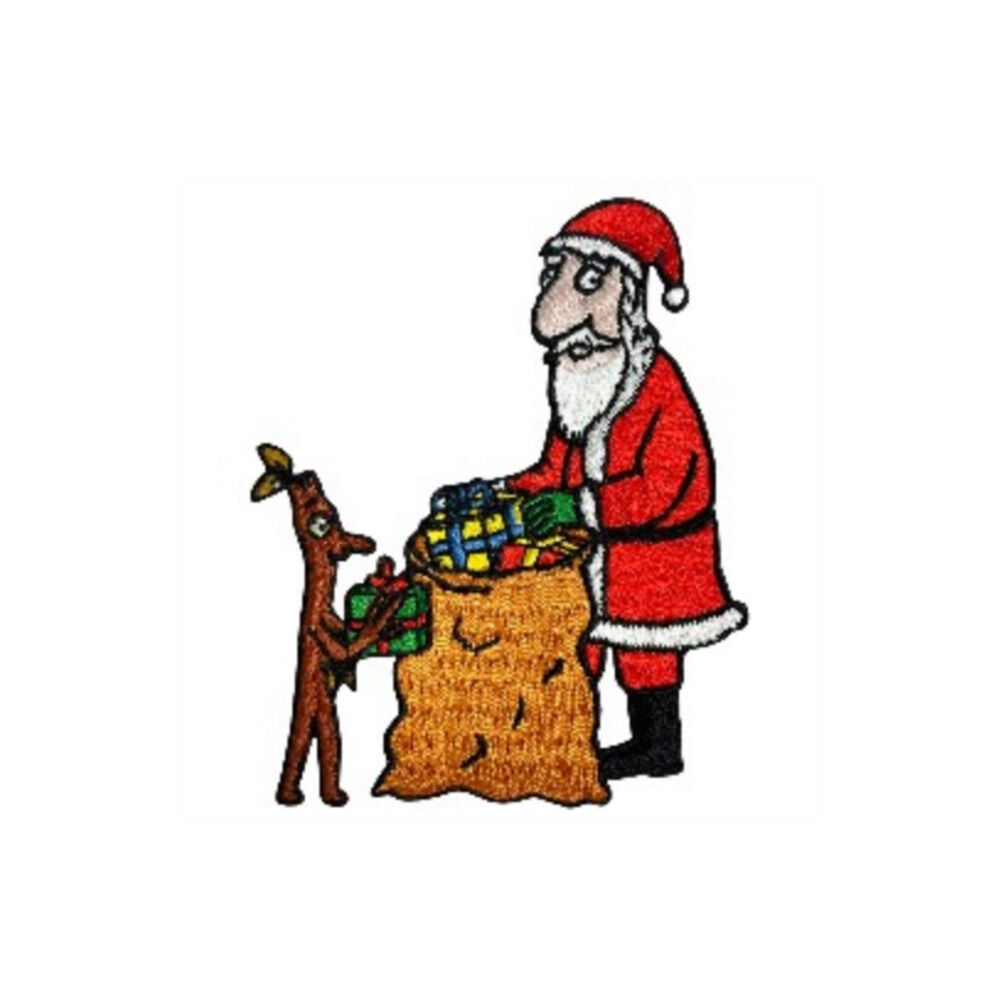 Pawprint Family Stick Man & Santa Sew On Patch