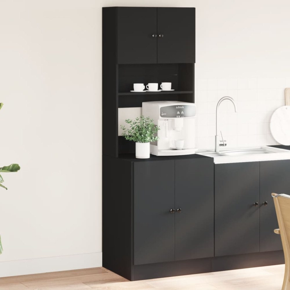 vidaXL Köksskåp svart 60x50x180 cm konstruerat trä