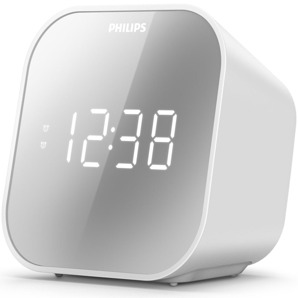Philips Klockradio FM Spegelfinish display Dubbla alarm TAR4406/12 Vit