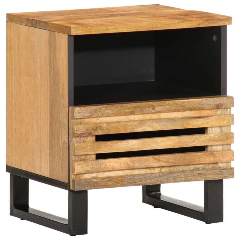vidaXL Sängbord 40x34x46 cm massivt grovt mangoträ