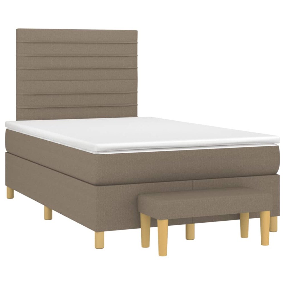 vidaXL Ramsäng med madrass taupe 120x190 cm tyg