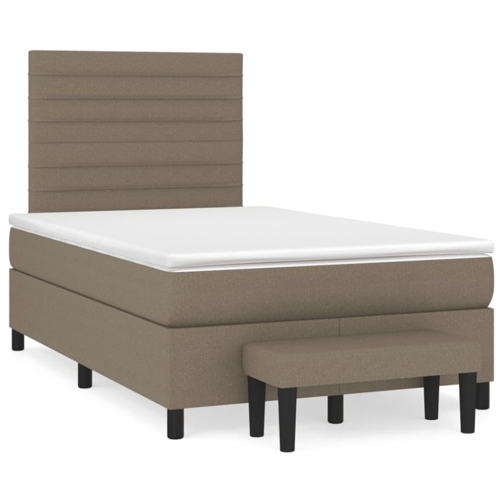 vidaXL Ramsäng med madrass taupe 120x190 cm tyg