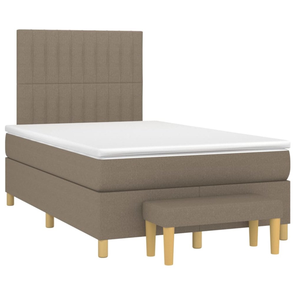 vidaXL Ramsäng med madrass taupe 120x190 cm tyg