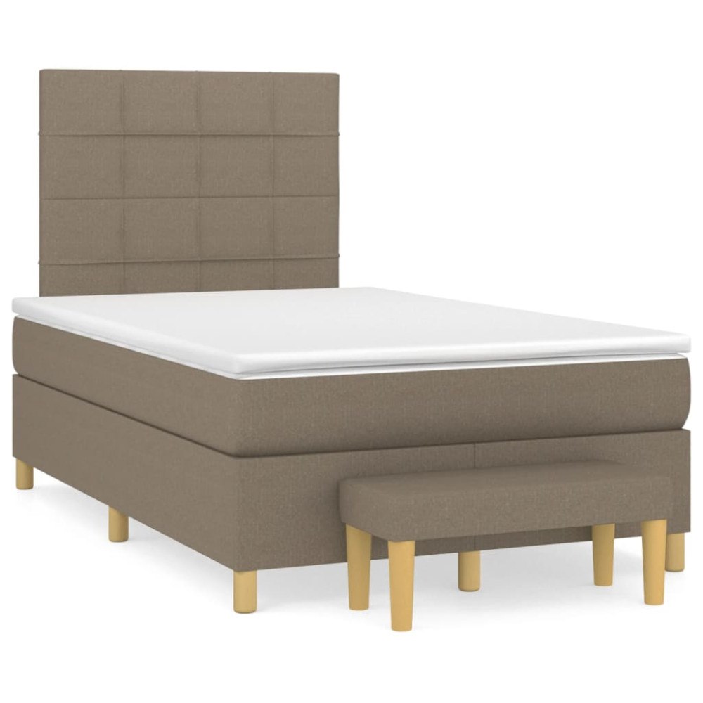 vidaXL Ramsäng med madrass taupe 120x190 cm tyg
