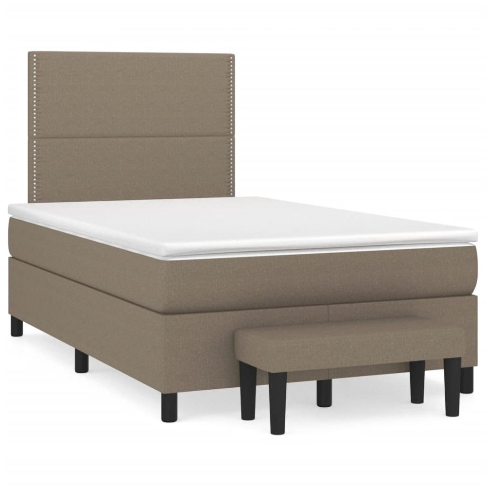 vidaXL Ramsäng med madrass taupe 120x190 cm tyg