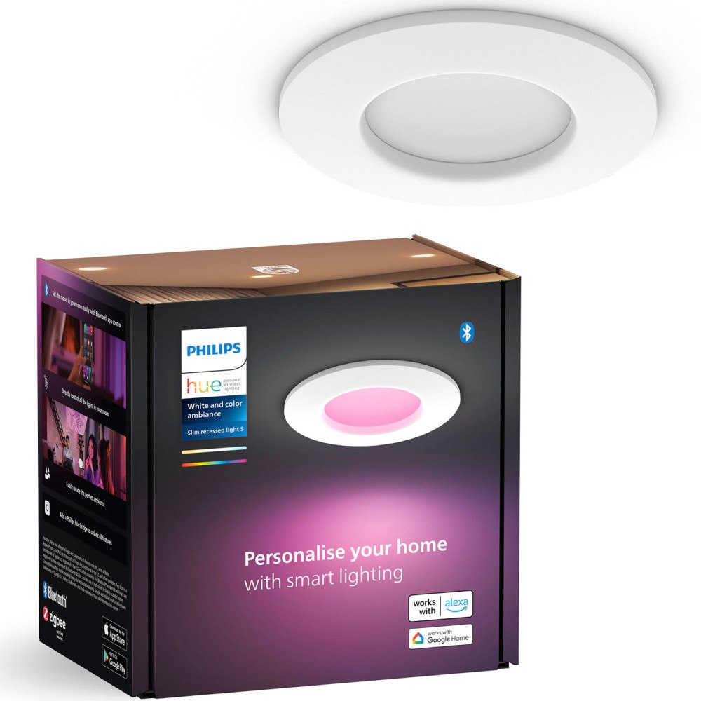 Philips HUE Slim Downlight S 90mm White and Color Ambiance Vit 1-pack