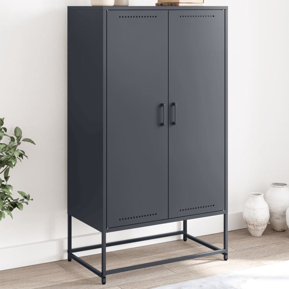 vidaXL Högskåp antracit 68,5x38,5x123,5 cm stål