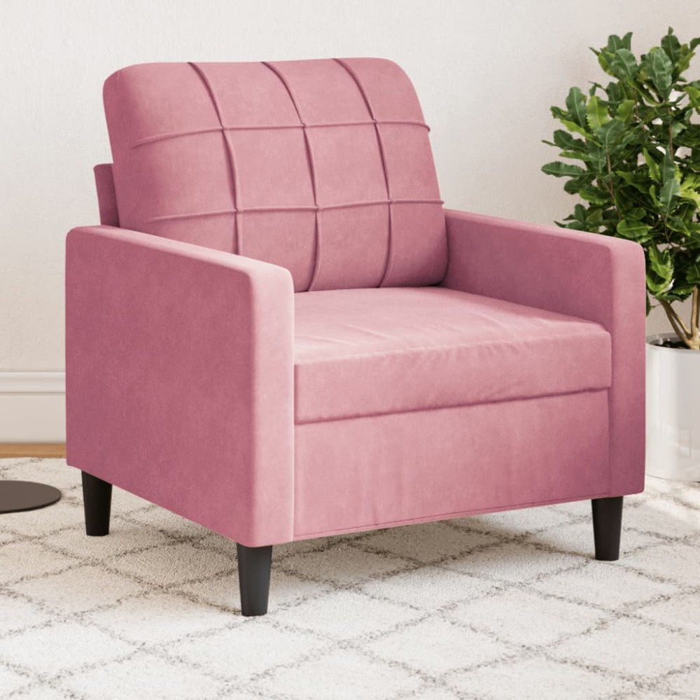 vidaXL Fåtölj Rosa 60 cm sammet
