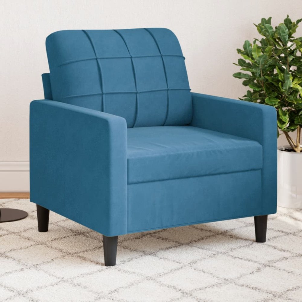 vidaXL Fåtölj Blå 60 cm sammet