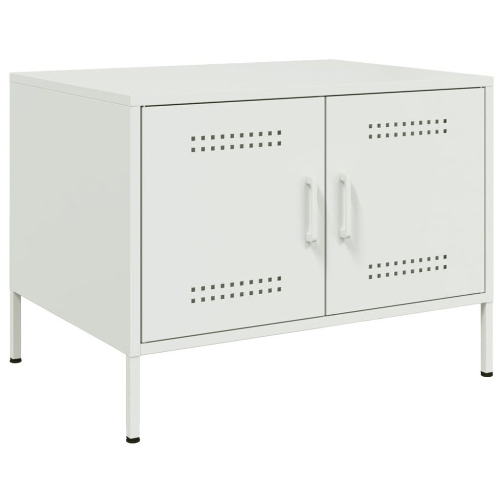 vidaXL Soffbord vit 68x50x50,5 cm stål