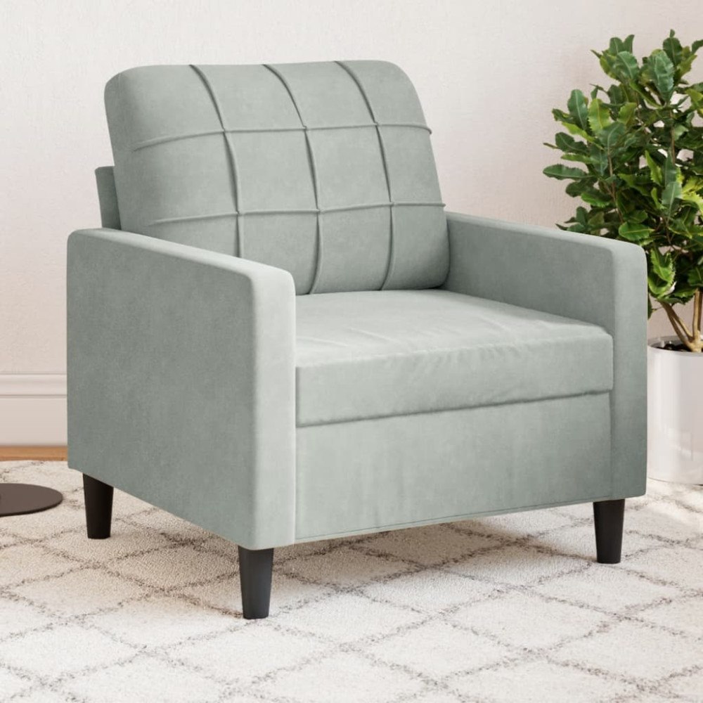 vidaXL Fåtölj Ljusgrå 60 cm sammet
