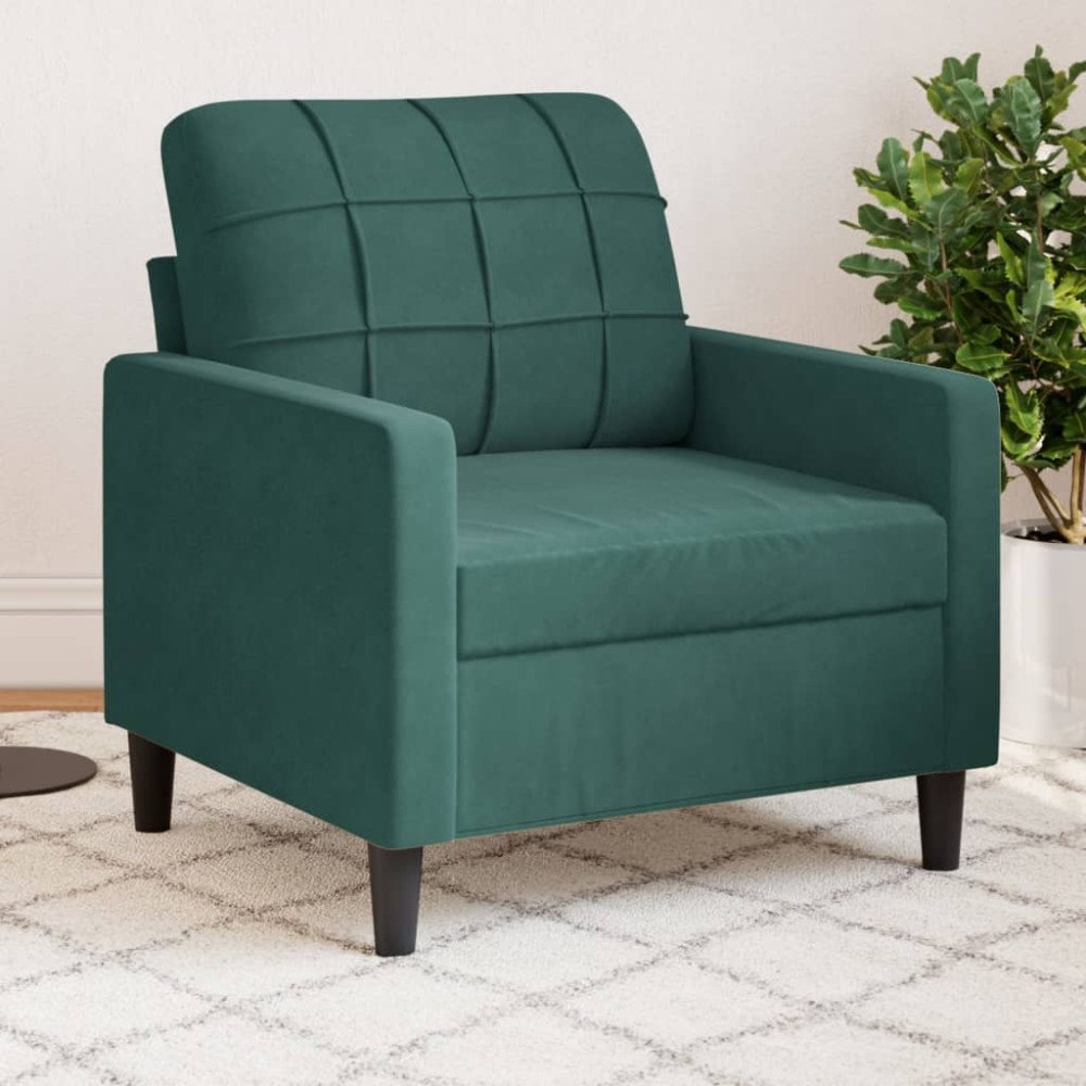 vidaXL Fåtölj mörkgrön 60 cm sammet