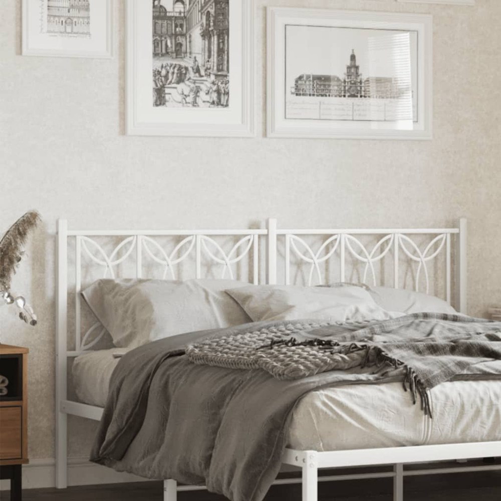 vidaXL Ersättningsgavel metall vit 160 cm