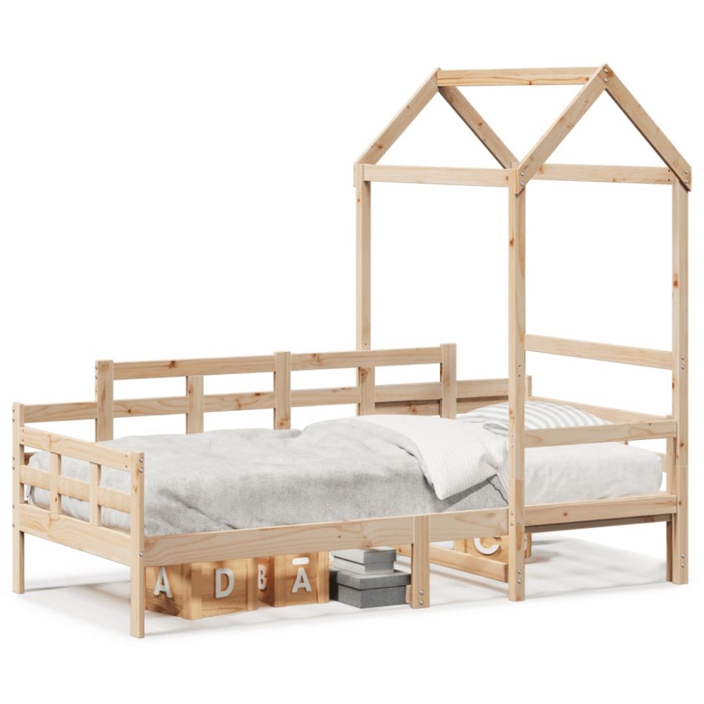 vidaXL Dagbädd med tak 80x200 cm massiv furu