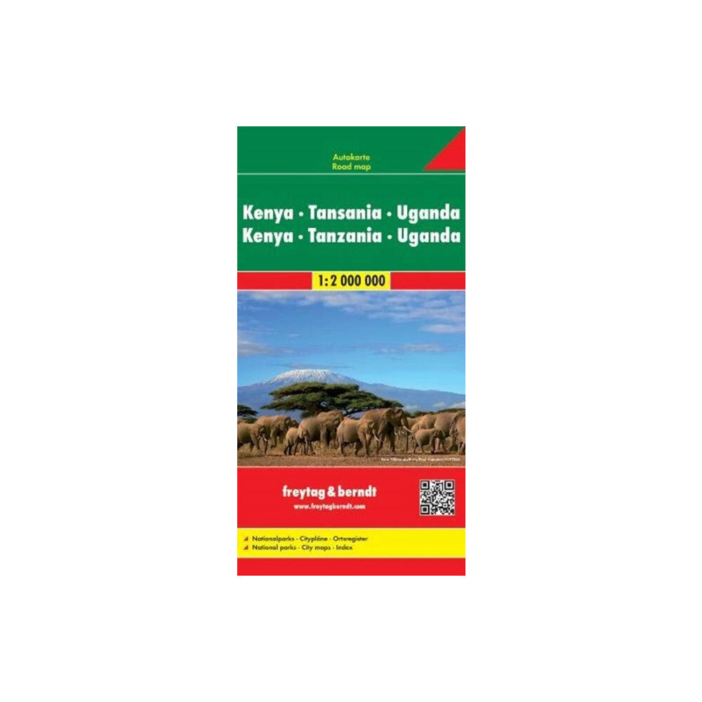 Freytag-Berndt Kenya - Tanzania - Uganda - Rwanda Road Map 1:2 000 000