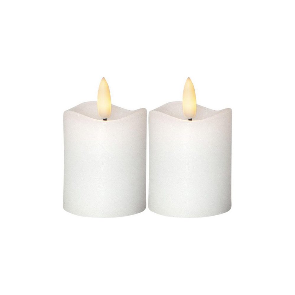 STAR TRADING Blockljus STAR T Flamme LED 7,5cm vit