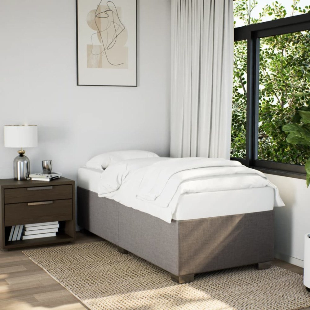 vidaXL Sängram utan madrass Taupe 80x200cm tyg