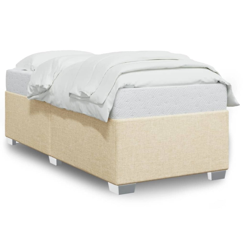 vidaXL Sängram utan madrass cremefärgad 80x200 cm tyg