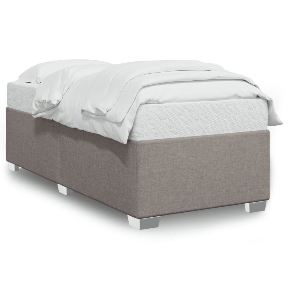 vidaXL Sängram utan madrass Taupe 90x200 cm tyg
