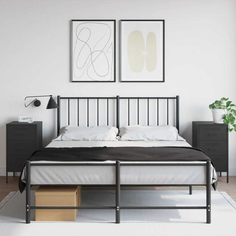 vidaXL Sängbord 2 st svart 36x39x68 cm stål