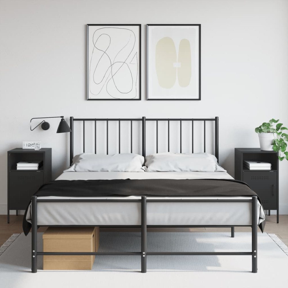 vidaXL Sängbord 2 st svart 36x39x68 cm stål