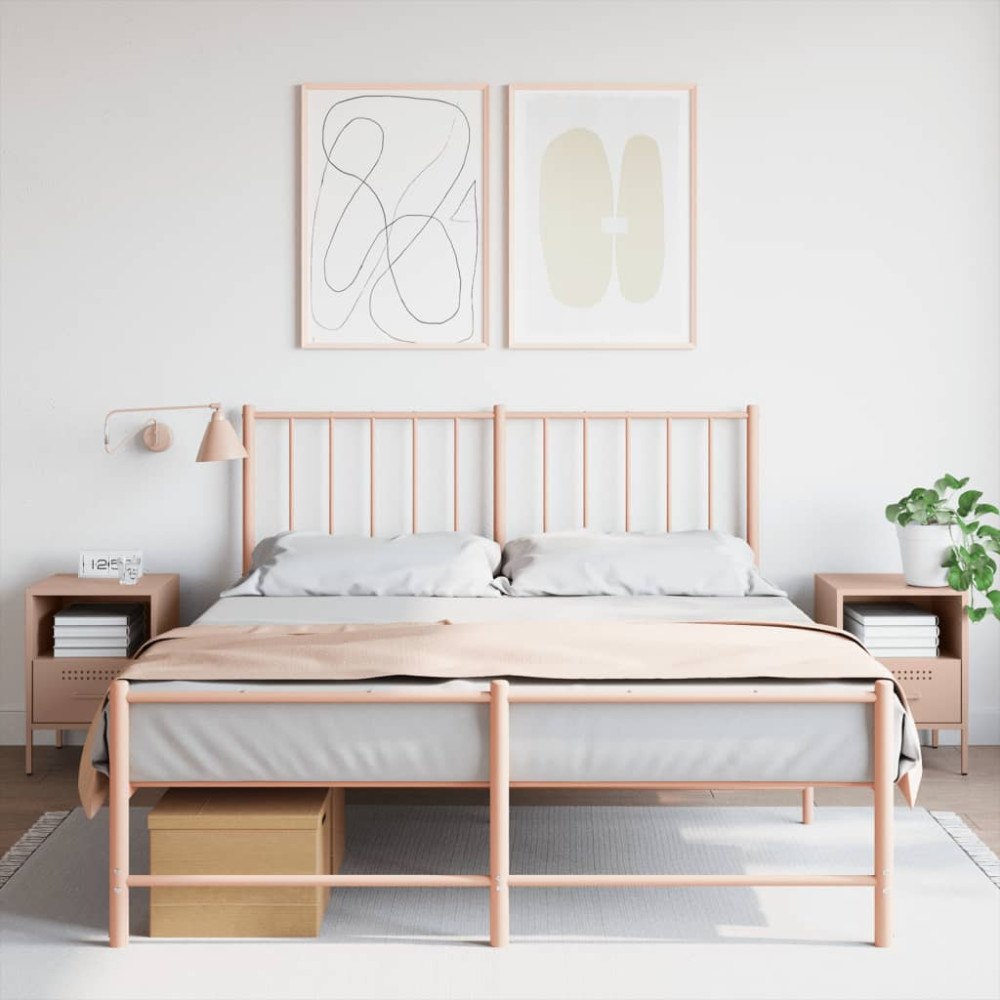vidaXL Sängskåp 2 st rosa 36x39x50,5 cm stål