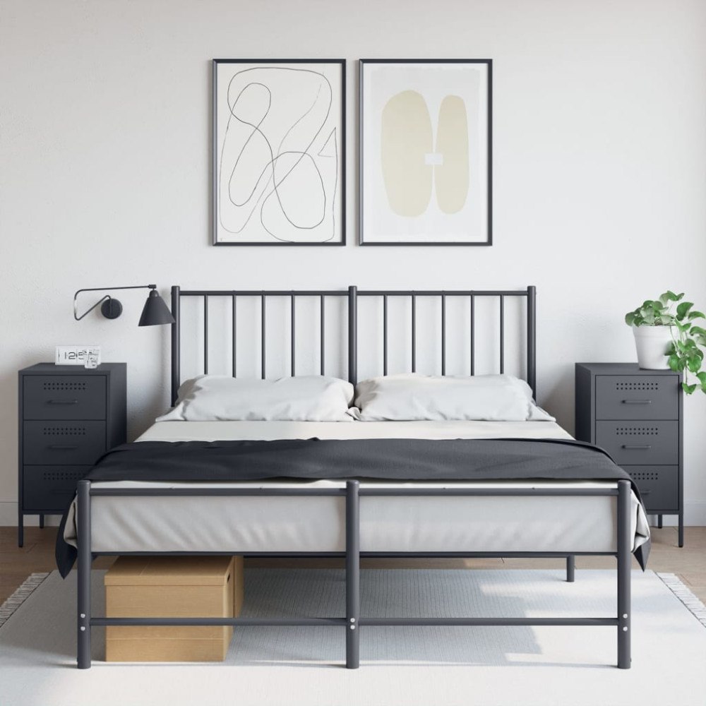 vidaXL Sängbord 2 st antracit 36x39x68 cm stål