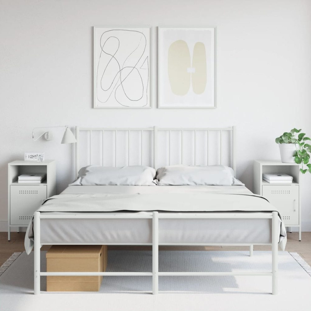 vidaXL Sängbord 2 st vit 36x39x68 cm stål