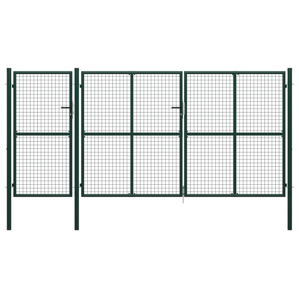 vidaXL Trädgårdsgrind stål 400x200 cm grön