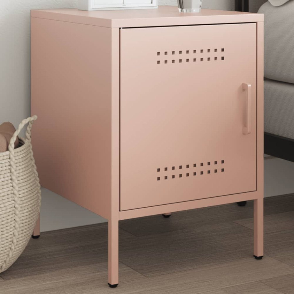 vidaXL Sängskåp rosa 36x39x50,5 cm stål