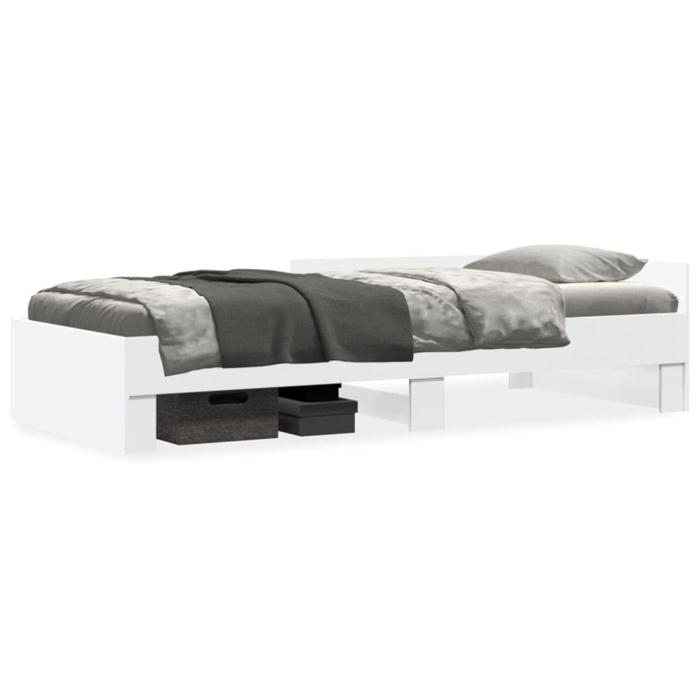 vidaXL Sängram vit 90x190 cm konstruerat trä