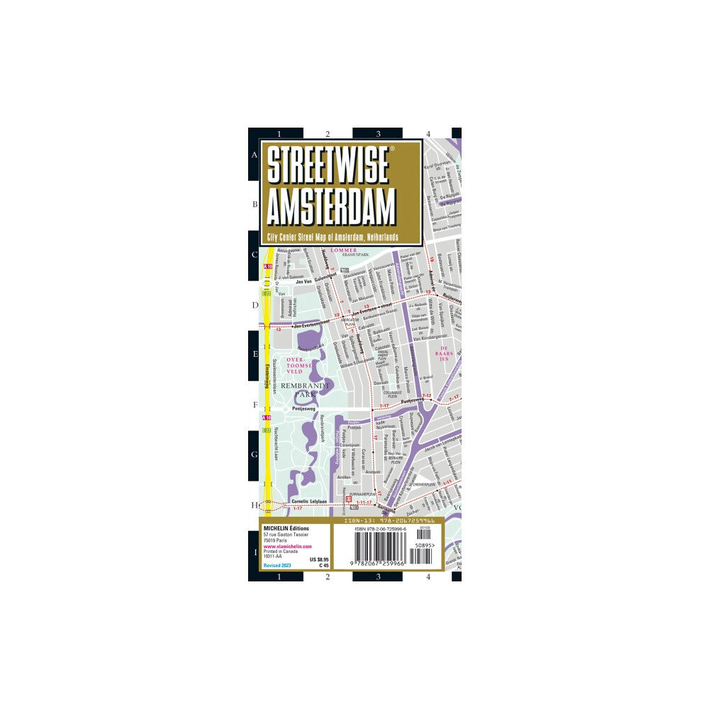 Michelin Editions Des Voyages Streetwise Amsterdam Map - Laminated City Center Street Map of Amsterdam, Netherlands