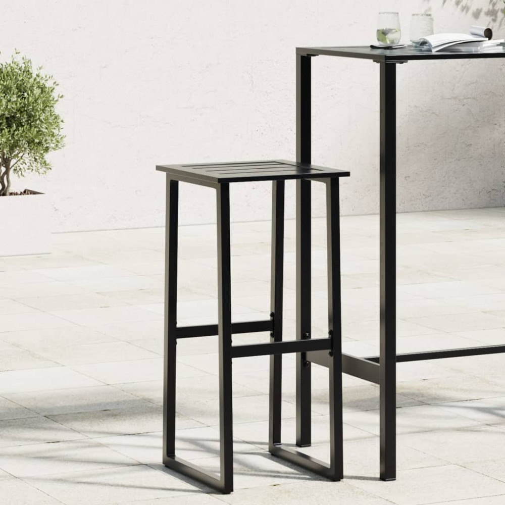 vidaXL Barstolar 2 st svart 38x38x80 cm pulverlackerat stål