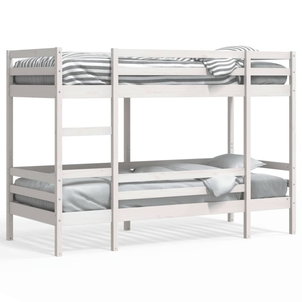 vidaXL Våningssäng vit 90x190 cm massiv furu