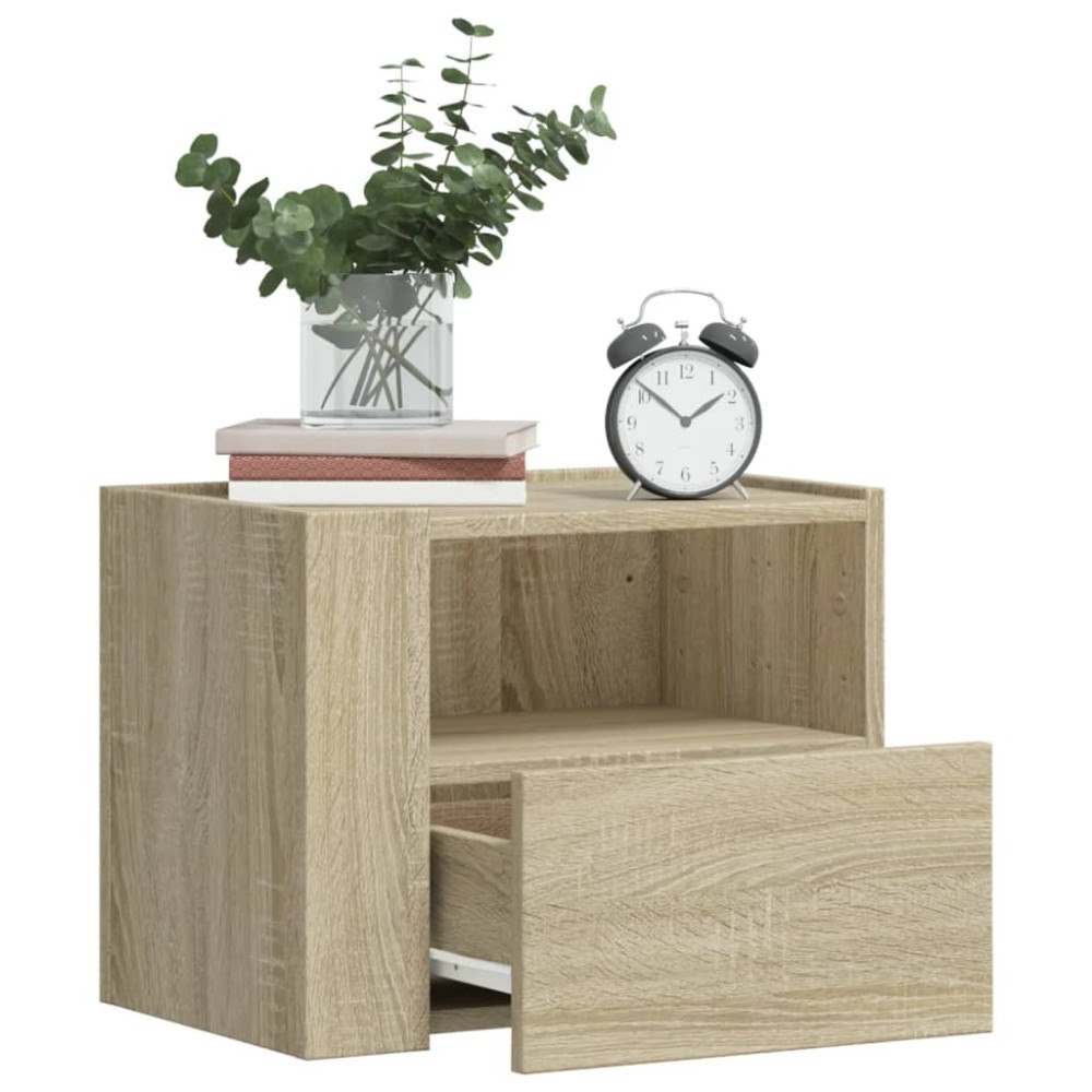 vidaXL Väggmonterade sängbord 2 st sonoma-ek 45x30x35 cm