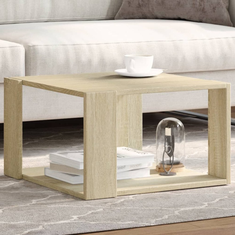vidaXL Soffbord sonoma-ek 51,5x51,5x30 cm konstruerat trä