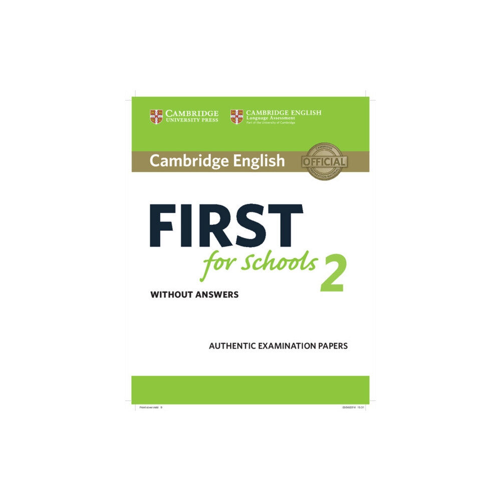 Cambridge University Press Cambridge English First for Schools 2 Student's Book without answers (häftad, eng)